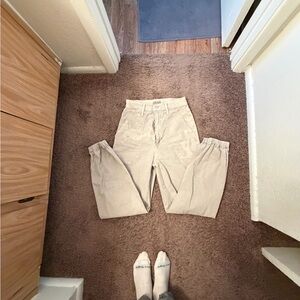 MOTHER Women's Beige Cargo Jeans